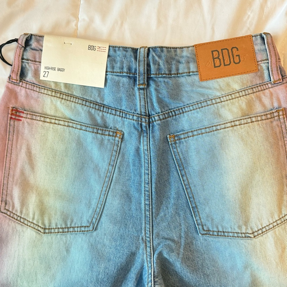 BDG HIGH-RISE BAGGY rainbow jeans - urban outfitters rainbow jeans NWT